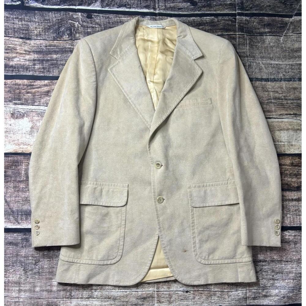 80s Kingsridge Imperial Suede Blazer Jacket Sports Coat Men's 40R Beige VTG